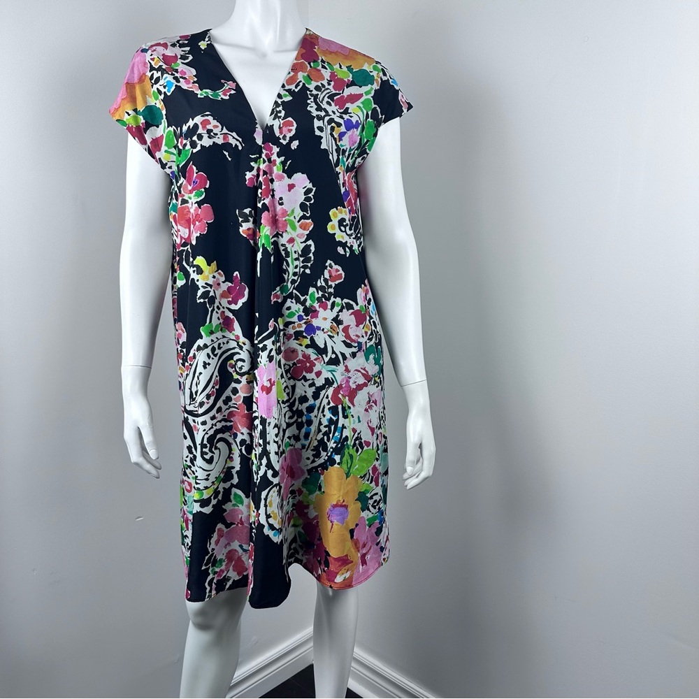Ralph Lauren Dress Size 6 V-Neck Lined‎ Floral Print Sheath Flowy